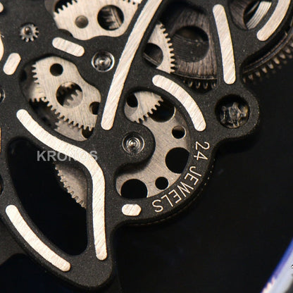 Rm055 Ceramic 42.7mm Black White Skeleton Dial Black Crown Black Rmul2 - Authentic Movement