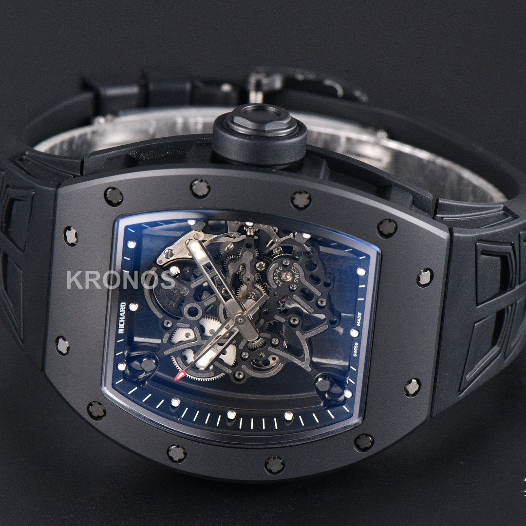 Rm055 Ceramic 42.7mm Black Black Skeleton Dial Black Crown Black Rmul2 - Authentic Movement
