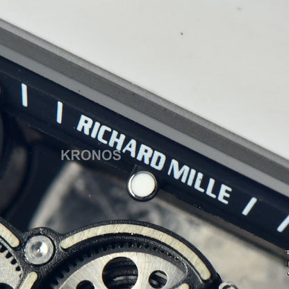 Rm055 42.7mm White Ceramic Black Skeleton Dial White - Authentic Movement