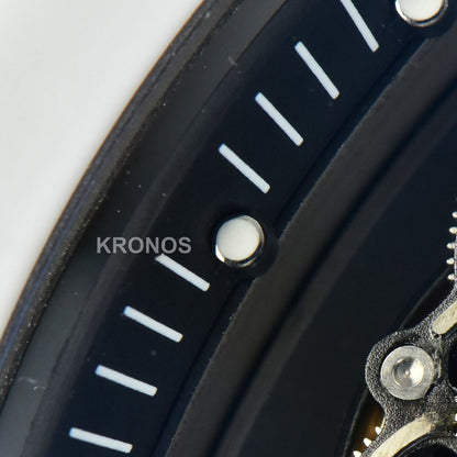 Rm055 42.7mm White Ceramic Black Skeleton Dial White - Authentic Movement