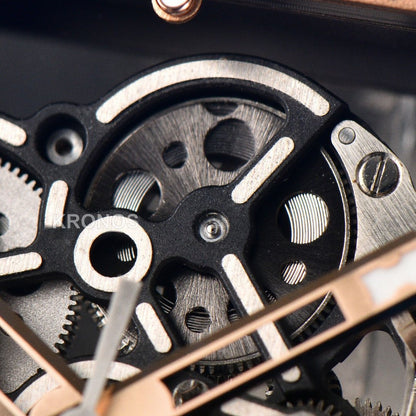Rm055 Ceramic 42.7mm Black Gold Skeleton Dial Black Crown Black Rmul2 - Authentic Movement