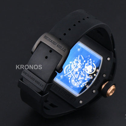 Rm055 Ceramic 42.7mm Black Gold Skeleton Dial Black Crown Black Rmul2 - Authentic Movement