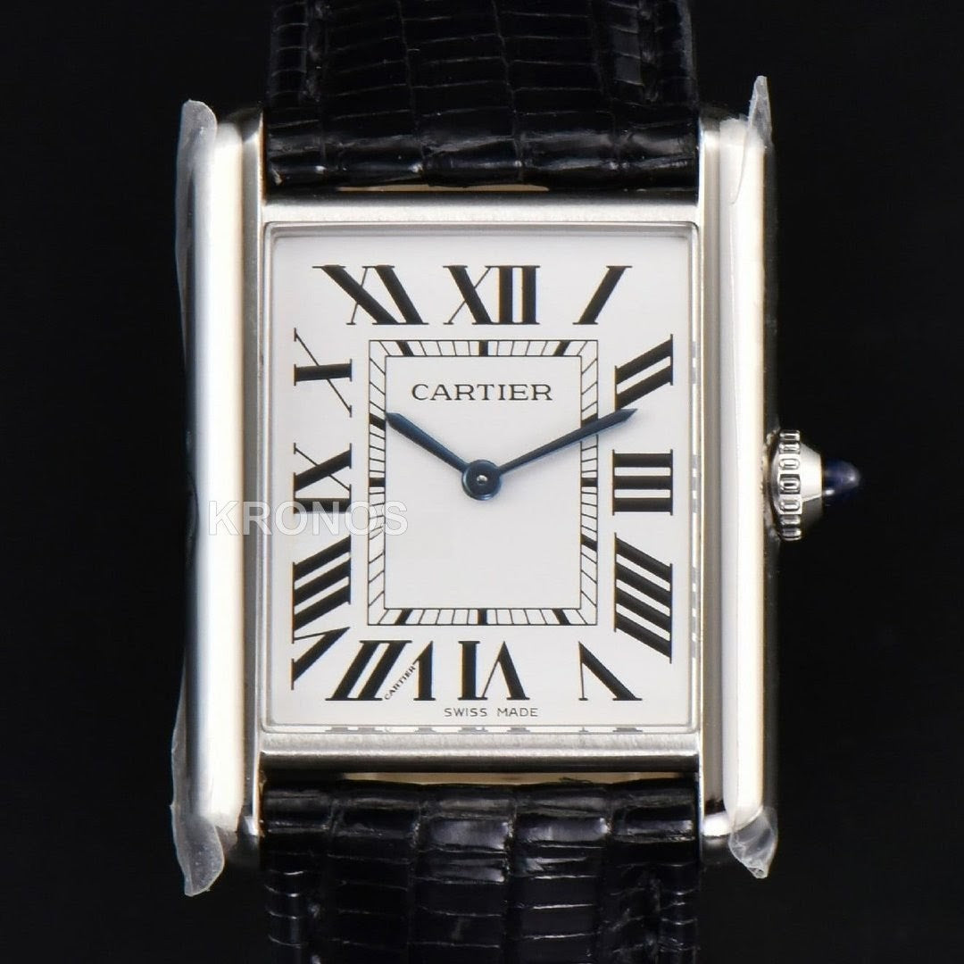 Tank Must Large 33.7×25.5mm White Dial Black Quartz - Authentic Movement