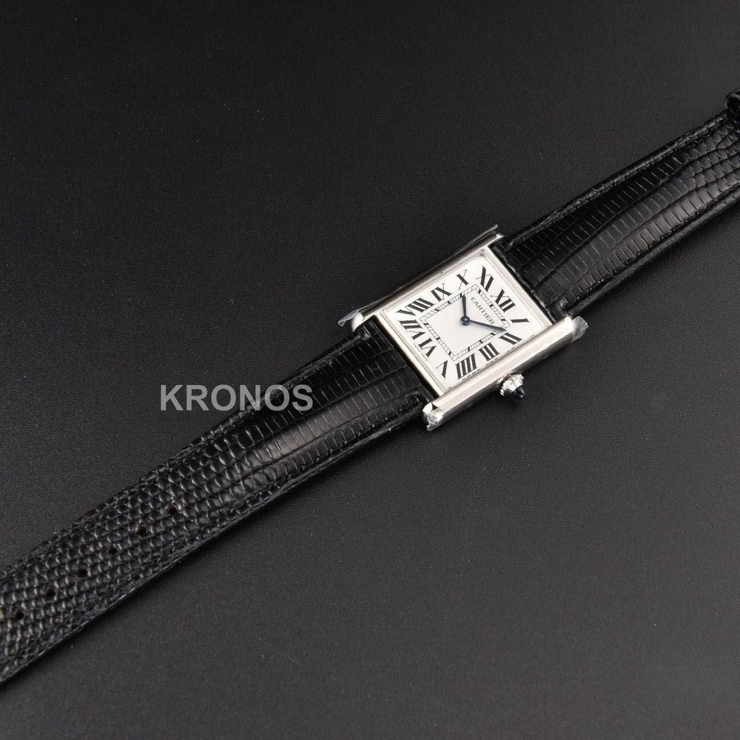 Tank Must Large 33.7×25.5mm White Dial Black Quartz - Authentic Movement