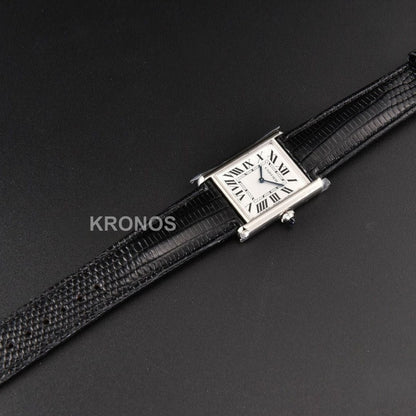 Tank Must Large 33.7×25.5mm White Dial Black Quartz - Authentic Movement