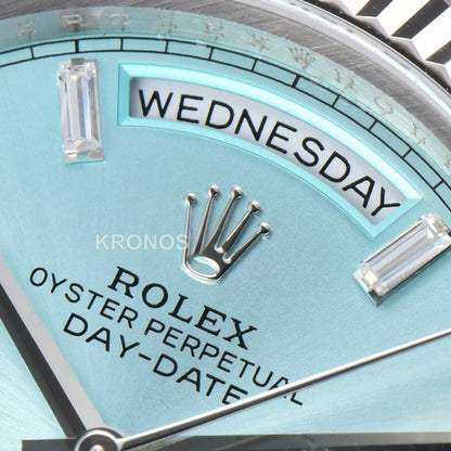 Daydate 36mm Ice Blue Dial Diamond Marker - Authentic Movement