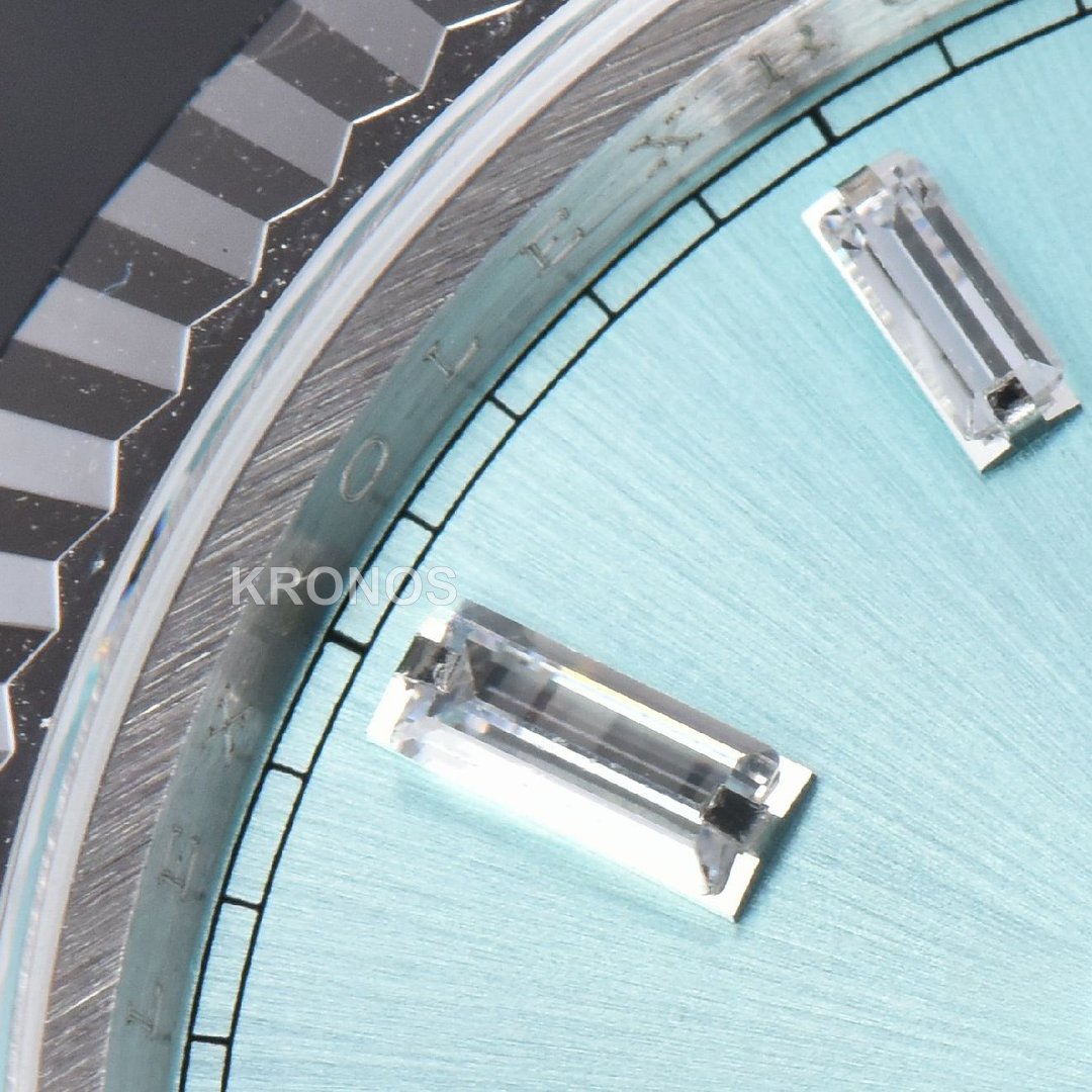 Daydate 36mm Ice Blue Dial Diamond Marker - Authentic Movement