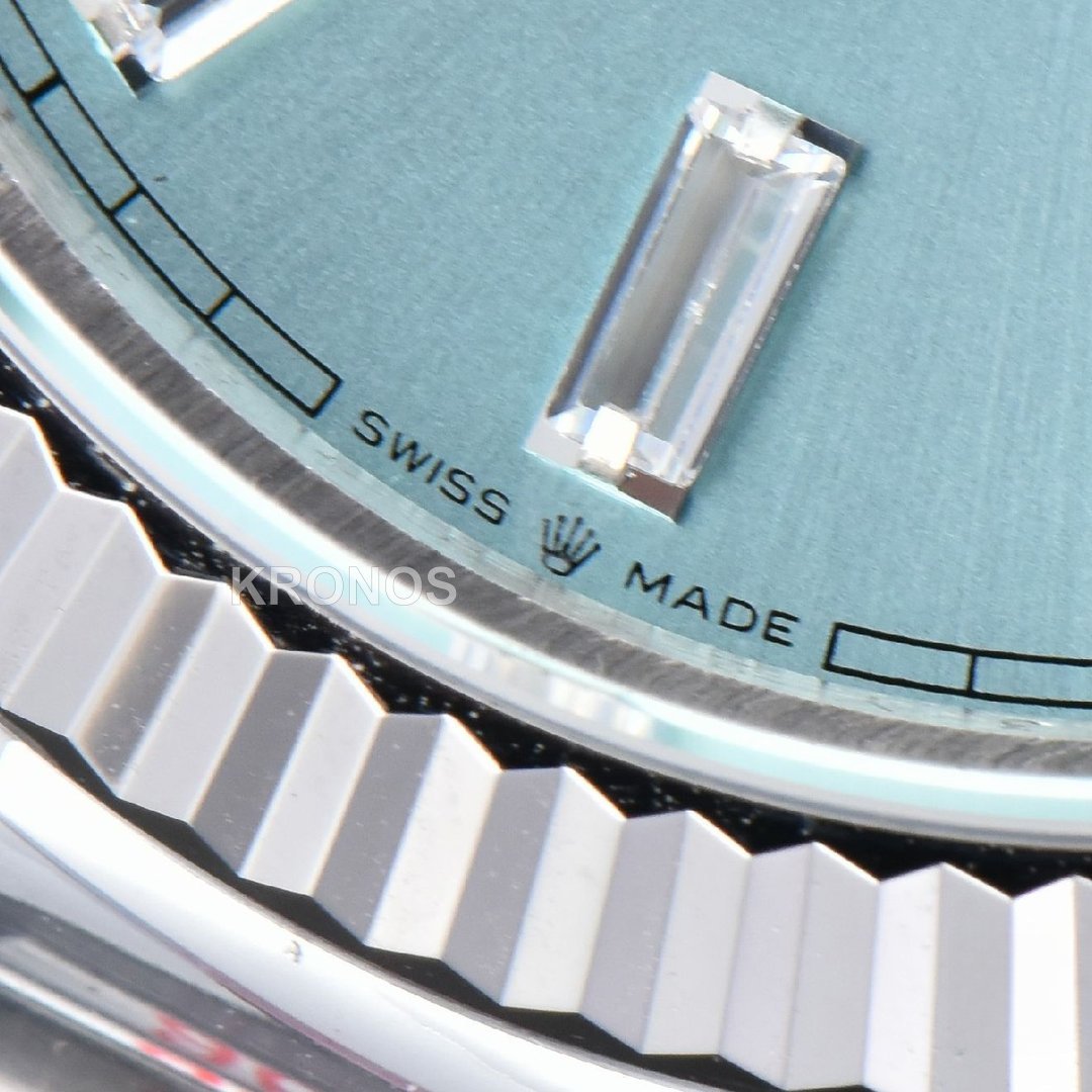 Daydate 36mm Ice Blue Dial Diamond Marker - Authentic Movement