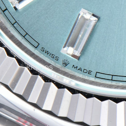 Daydate 36mm Ice Blue Dial Diamond Marker - Authentic Movement
