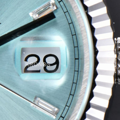 Daydate 36mm Ice Blue Dial Diamond Marker - Authentic Movement
