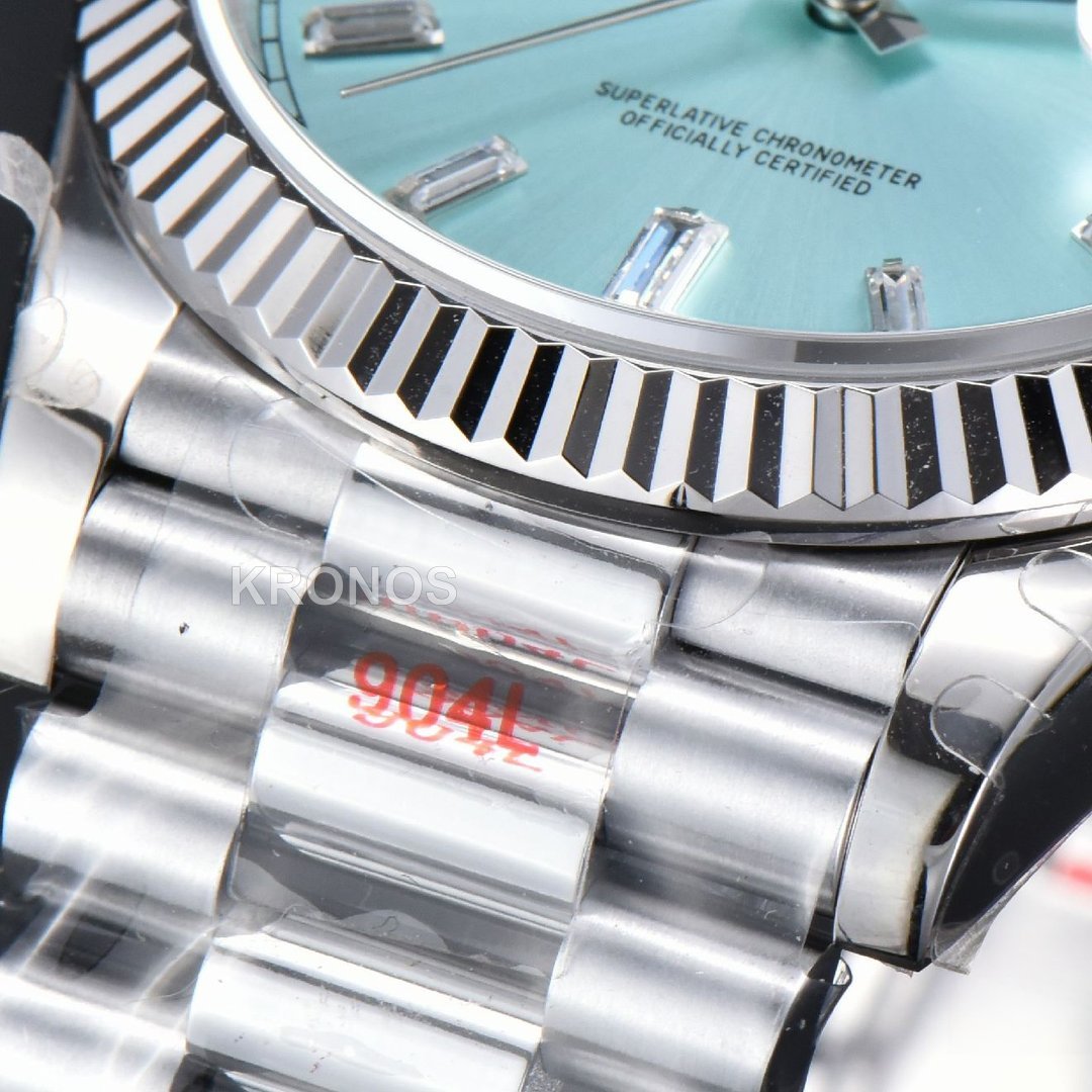 Daydate 36mm Ice Blue Dial Diamond Marker - Authentic Movement