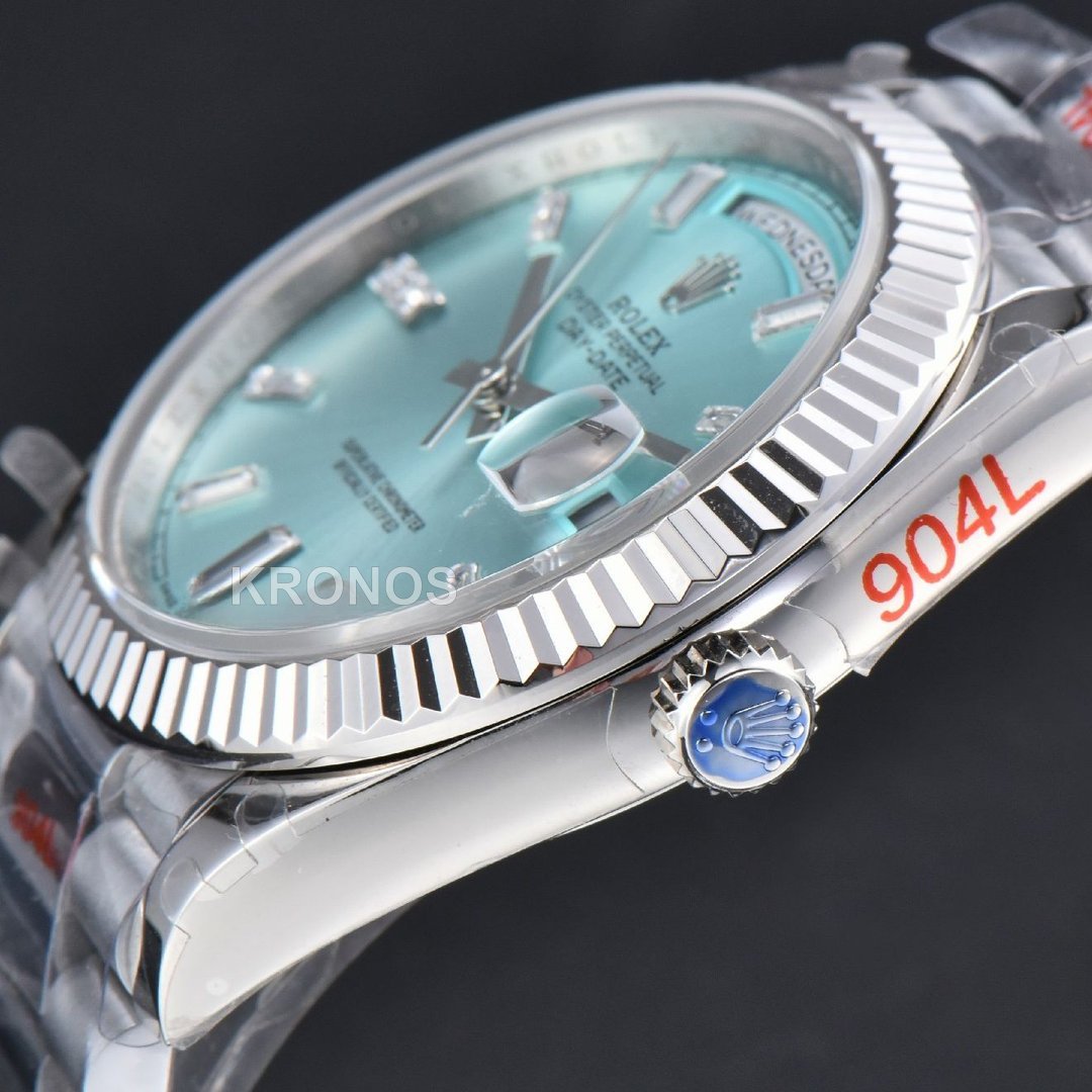 Daydate 36mm Ice Blue Dial Diamond Marker - Authentic Movement