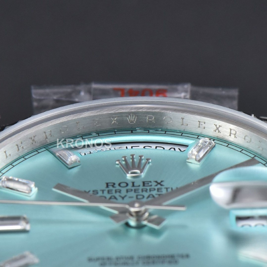 Daydate 36mm Ice Blue Dial Diamond Marker - Authentic Movement