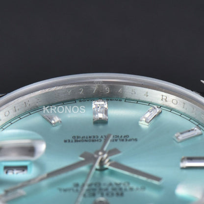 Daydate 36mm Ice Blue Dial Diamond Marker - Authentic Movement