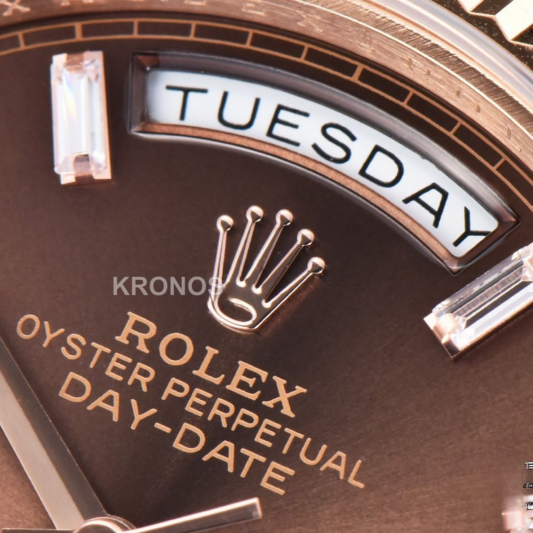 Daydate 40mm Brown Dial Diamond Marker A3235 - Authentic Movement