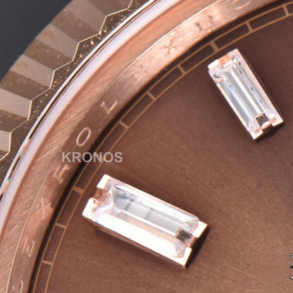 Daydate 40mm Brown Dial Diamond Marker A3235 - Authentic Movement