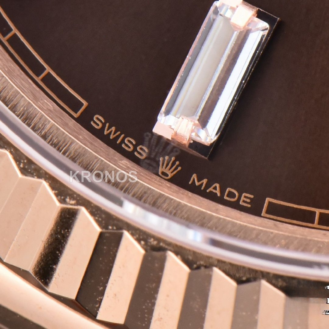 Daydate 40mm Brown Dial Diamond Marker A3235 - Authentic Movement
