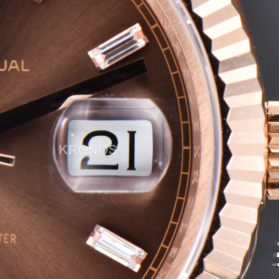 Daydate 40mm Brown Dial Diamond Marker A3235 - Authentic Movement