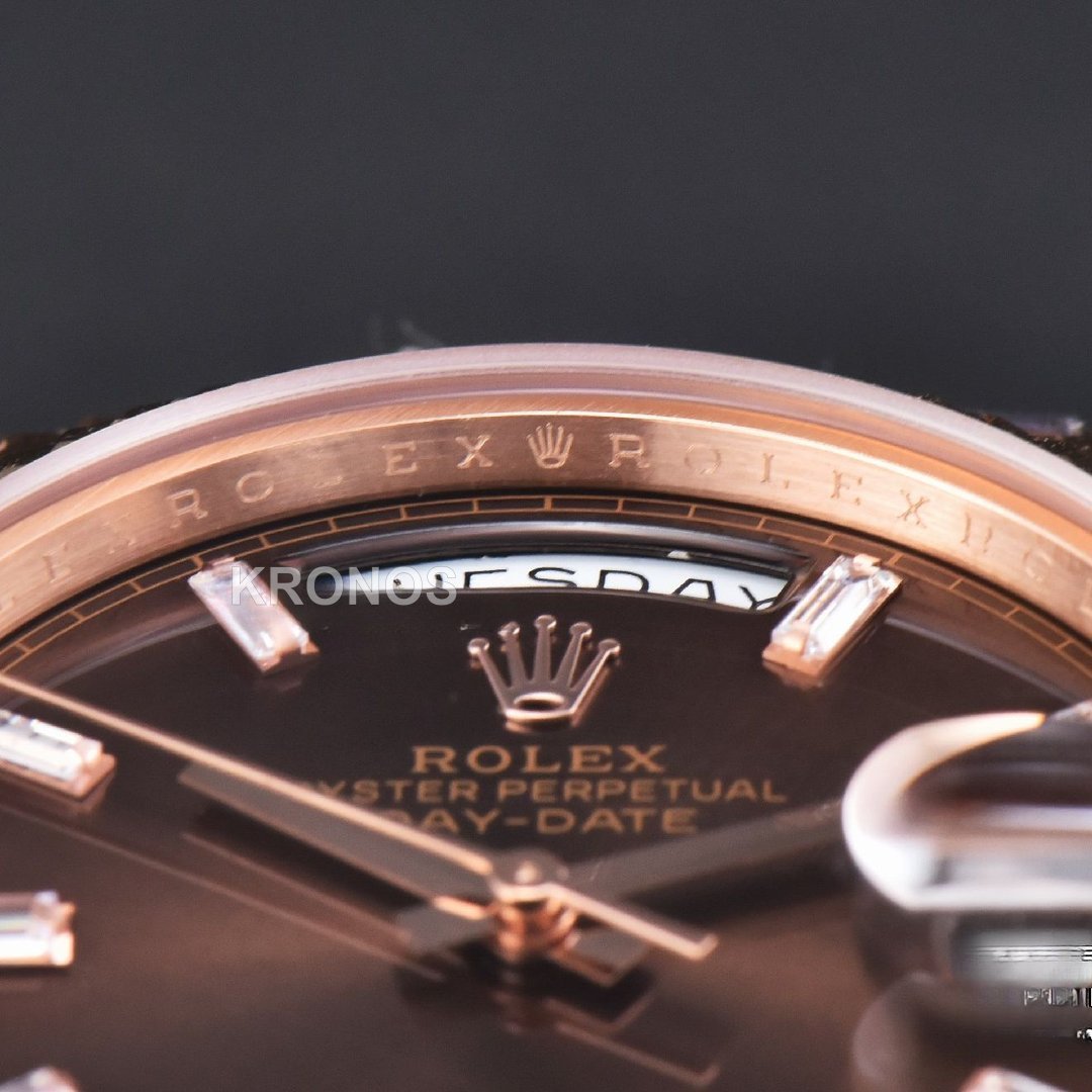 Daydate 40mm Brown Dial Diamond Marker A3235 - Authentic Movement
