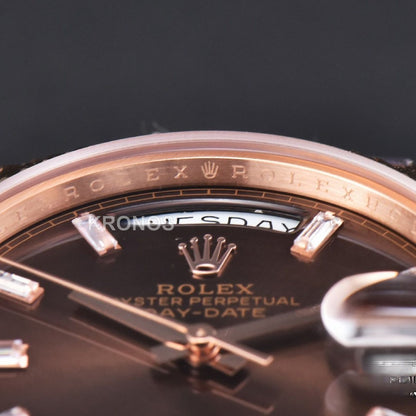 Daydate 40mm Brown Dial Diamond Marker A3235 - Authentic Movement