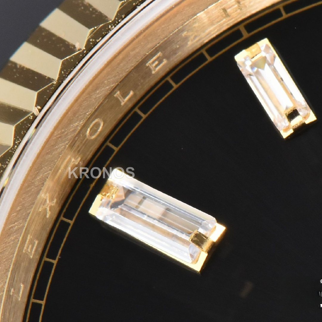 Daydate 40mm Black Dial Diamond Authentic Movement