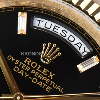 Daydate 40mm Black Dial Diamond Authentic Movement