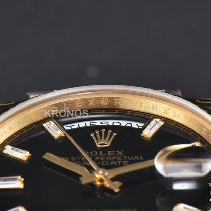 Daydate 40mm Black Dial Diamond Authentic Movement