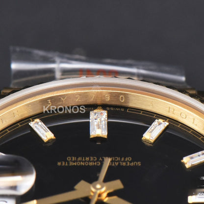 Daydate 40mm Black Dial Diamond Authentic Movement