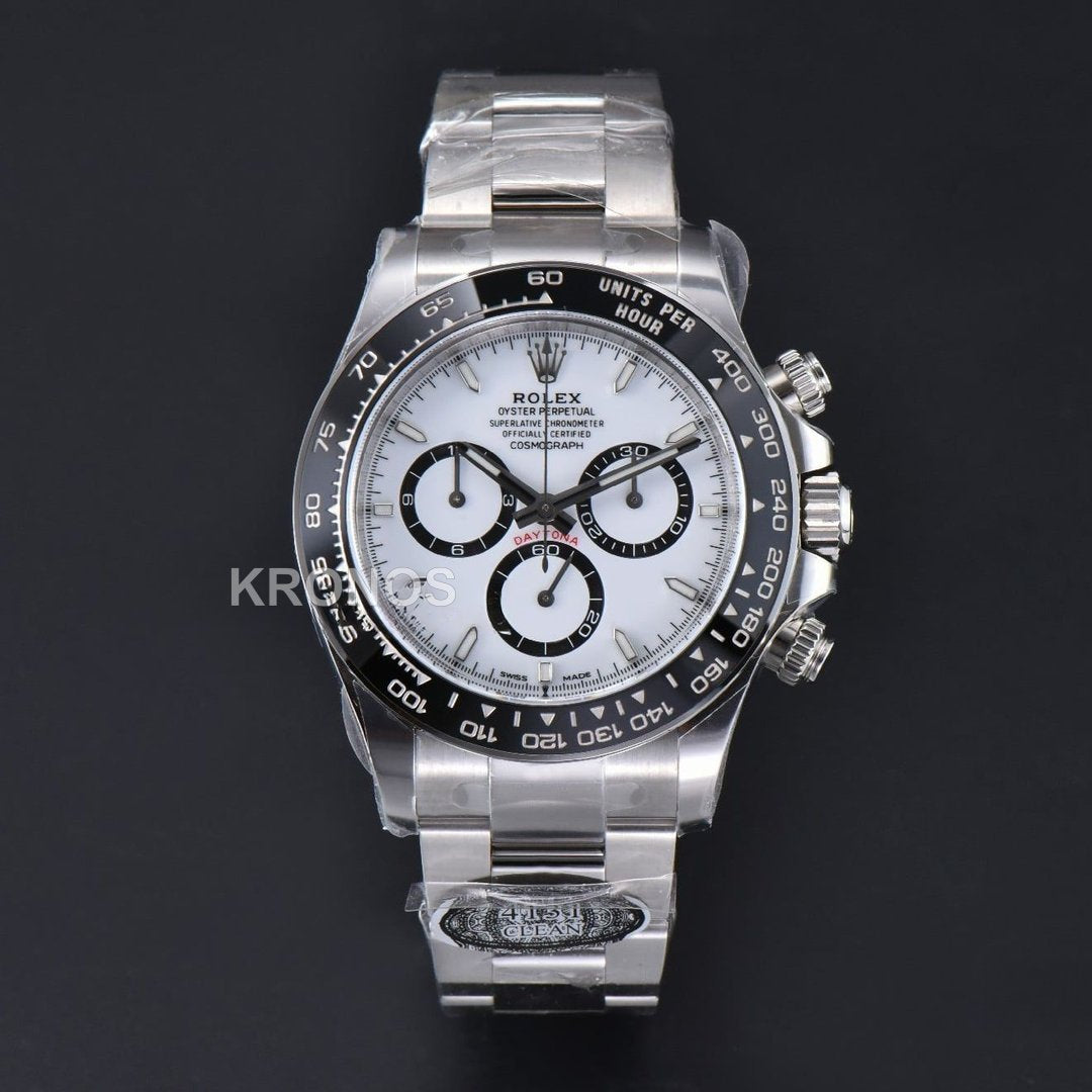 Daytona 40mm Panda White Dial Black - Authentic Movement