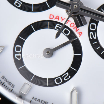 Daytona 40mm Panda White Dial Black - Authentic Movement