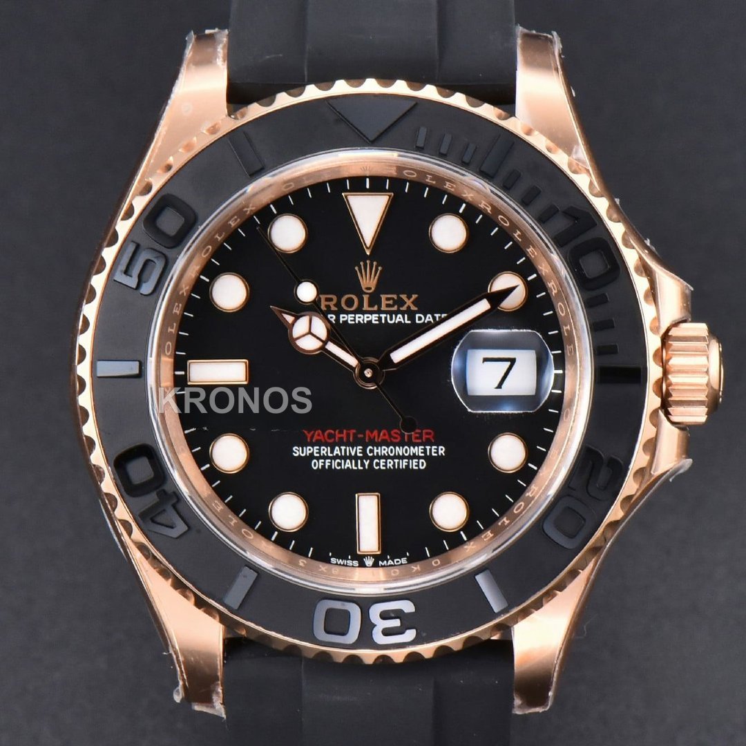 Yacht Master 40mm Ceramic Black Dial Oysterflex Strap - Authentic Movement