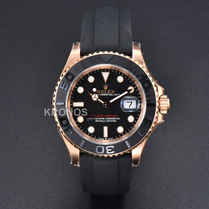 Yacht Master 40mm Ceramic Black Dial Oysterflex Strap - Authentic Movement