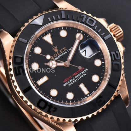 Yacht Master 40mm Ceramic Black Dial Oysterflex Strap - Authentic Movement