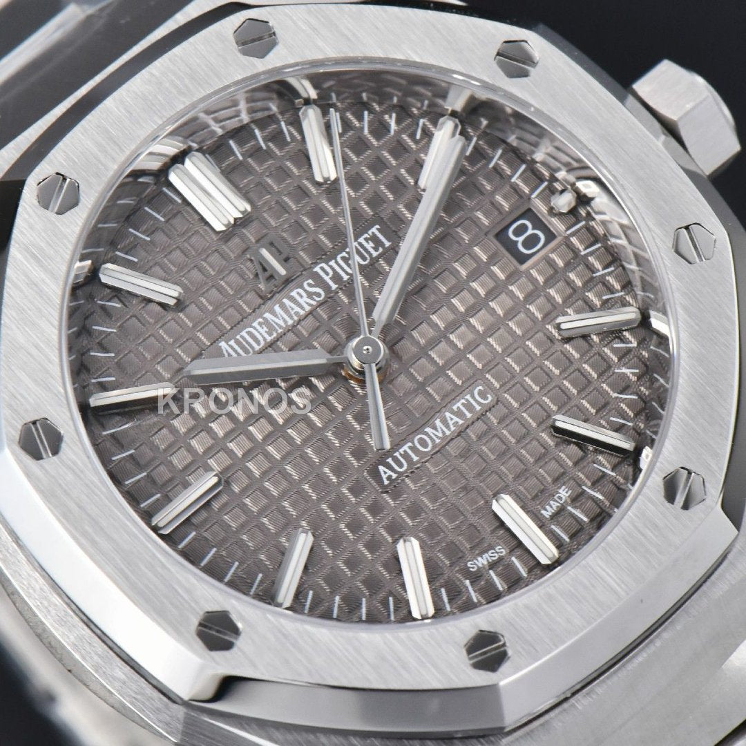 Royal Oak 37mm 15450 Gray Textured Dial Sa3120 Super Clone - Authentic Movement
