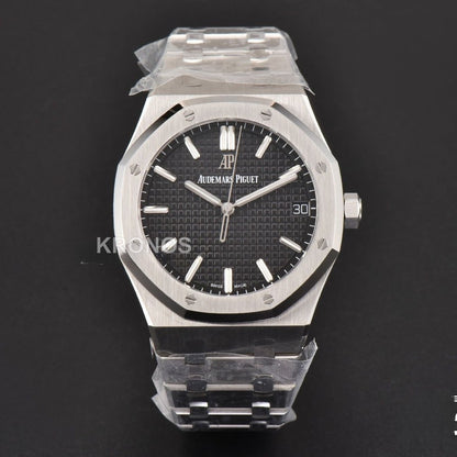 Royal Oak 15500 41mm Black Textured Dial Super Clone - Authentic Movement