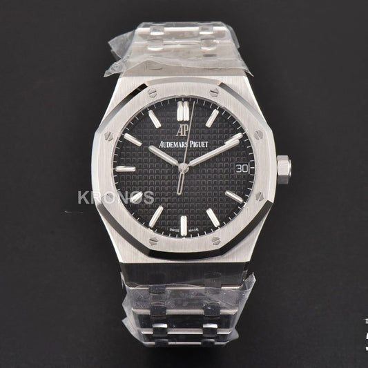 Royal Oak 15500 41mm Black Textured Dial Super Clone - Authentic Movement