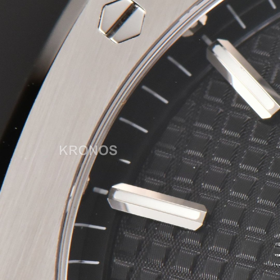 Royal Oak 15500 41mm Black Textured Dial Super Clone - Authentic Movement