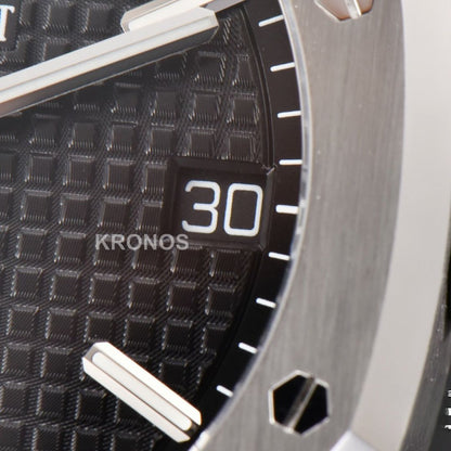 Royal Oak 15500 41mm Black Textured Dial Super Clone - Authentic Movement