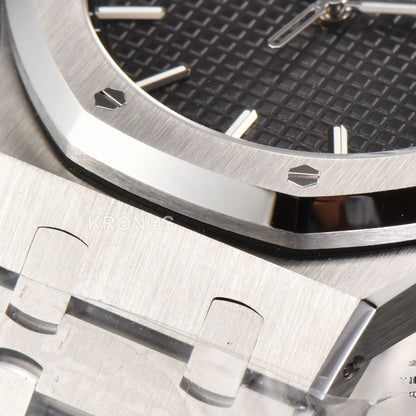 Royal Oak 15500 41mm Black Textured Dial Super Clone - Authentic Movement