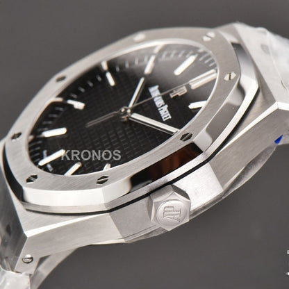 Royal Oak 15500 41mm Black Textured Dial Super Clone - Authentic Movement