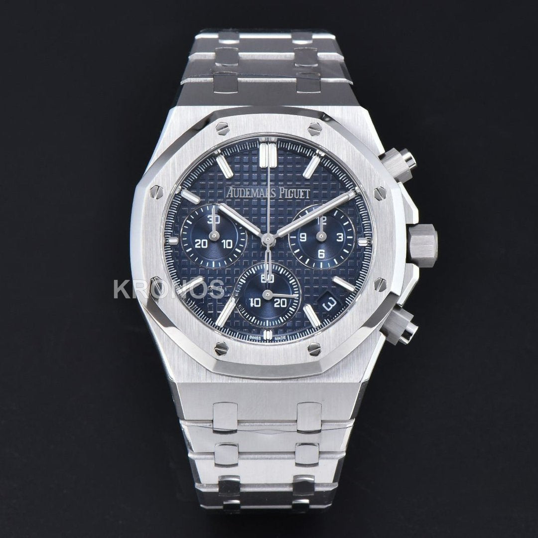 Royal Oak Chronograph 41mm Blue Checkered Blue Subdial - Authentic Movement