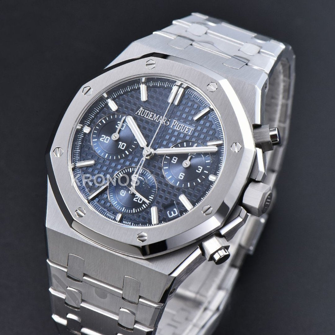 Royal Oak Chronograph 41mm Blue Checkered Blue Subdial - Authentic Movement
