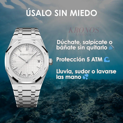 Royal Oak White Dial estilo AAA Kronos Relojes cierre