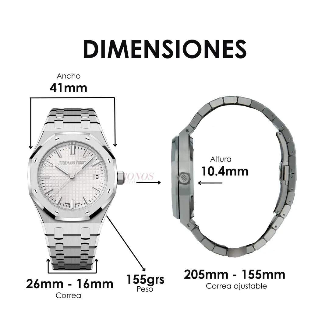 Reloj Royal Oak acero inoxidable blanco Kronos esfera
