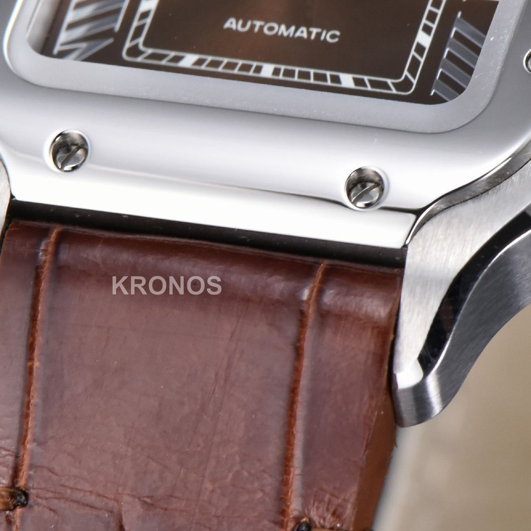 Santos Medium 35mm Brown Dial Brown - Authentic Movement