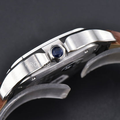 Santos Medium 35mm Brown Dial Brown - Authentic Movement