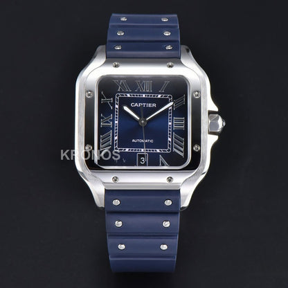 Santos Large 40mm Blue Dial Blue - Authentic Movement