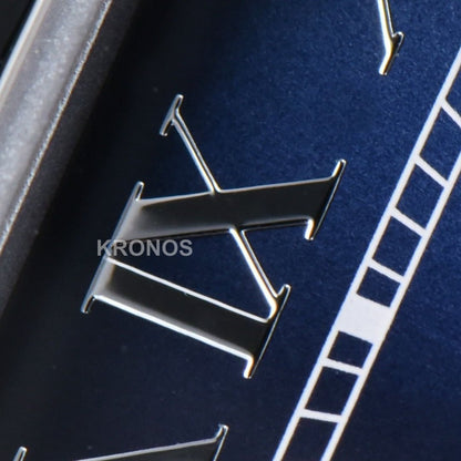 Santos Large 40mm Blue Dial Blue - Authentic Movement