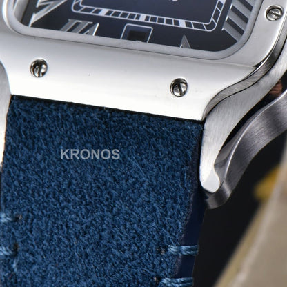Santos Large 40mm Blue Dial Blue - Authentic Movement