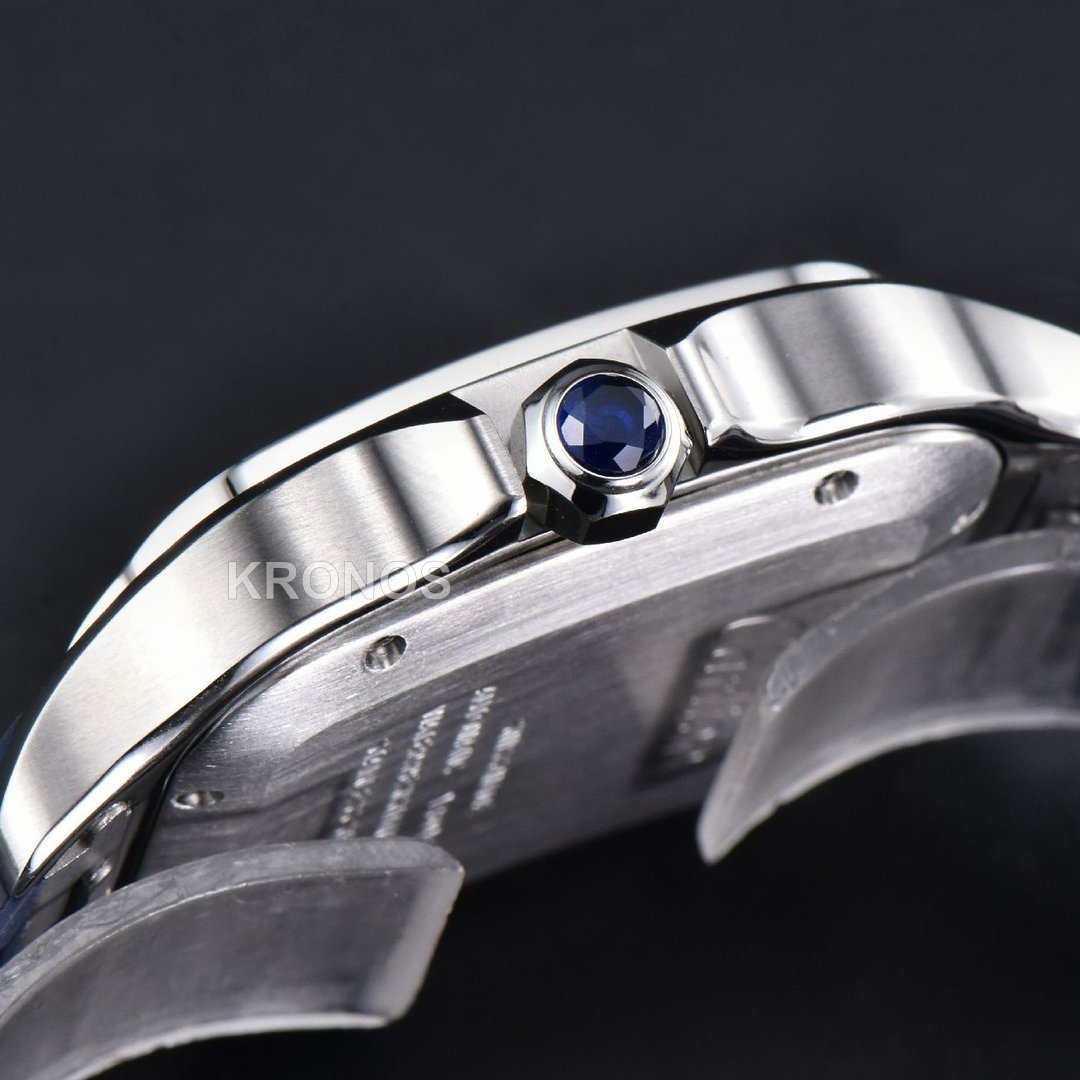 Santos Large 40mm Blue Dial Blue - Authentic Movement